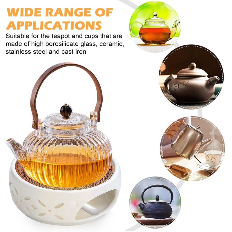 Teapot Warmer Ceramic with Tea Light Holder, Coffee Warmer, Teapot