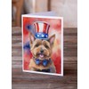 Caroline's Treasures Norwich Terrier Patriotic American Greeting Cards Pack of