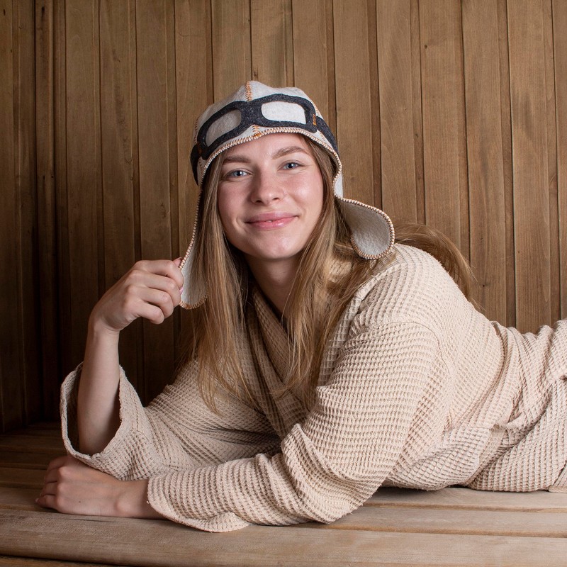 Pilot Sauna Hat Wool Mens Sauna Hat for Men Aviator