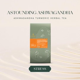 Luxmi Estates - Astounding Ashwagandha - Organic Ashwagandha Tea - 25 Tea Bags | With Ashwagandha, Turmeric, Ginger, Lemongrass & More | Perfect Stress Relief Tea