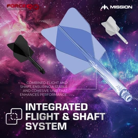 Mission Darts Force 90 | Integrated Precision Molded Dart Flight and Shaft System, Pack of 3 Professional Durable Combined Dart Flights and Shafts, Standard #6 (Red
