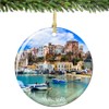 City-Souvenirs Sicily Italy Christmas Ornament Porcelain Double Sided 2.75 Inches