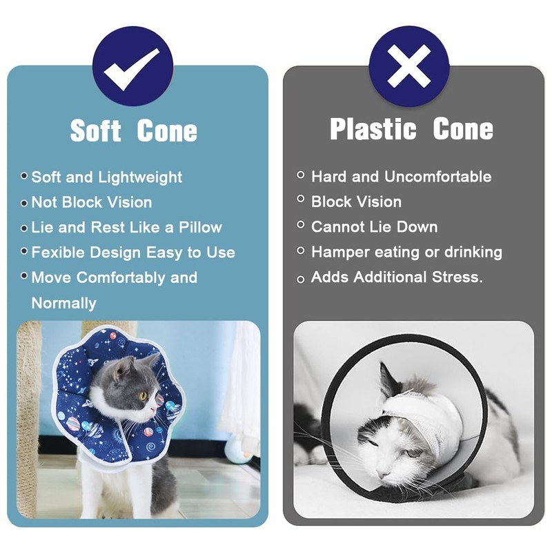Collar for Cats and Dogs, Adjustable Collar, Soft Cone Recovery