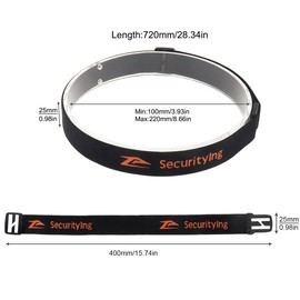 SecurityIng Elastic Headlight Band Adjustable 22mm-26mm for Flashlight 400mm with Headlamp Fixing Band Nylon (Set of 2)