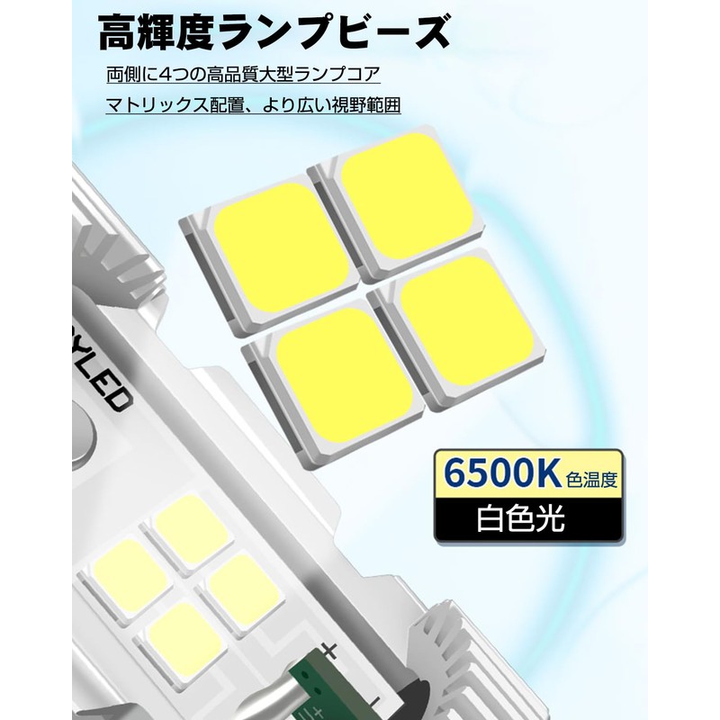 LEDヘッドライト バイク用 LEDバルブ Hi/Lo切替 無極性 直流 交流兼用AC/DC 12V 80V 20W