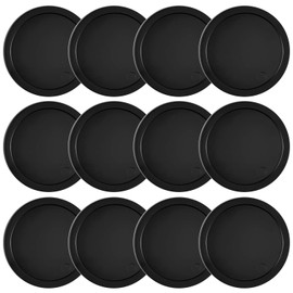 Coopay 12 Pieces Home Air Hockey Pucks 2.5 Inch Heavy Replacement Pucks for Game Tables Equipment Accessories, 12 Grams (Black)
