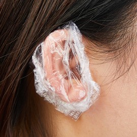 100 Pack Disposable Ear Protectors Waterproof Clear Ear Covers for Shower Shower Ear Cover, Hair Dye, Shower, Bathing, Salon