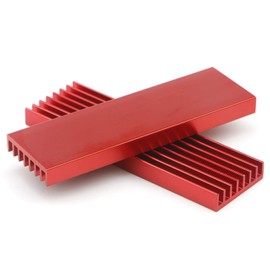 Unxuey 4Pcs Set 2.75 x 0.86 x 0.23 Inch Red M.2 Solid State Hard Disk Heat Sink with Thermal Pad Computer Notebook NGFF Radiator Heatsink for Router, CPU, North and South Bridge Chip,etc