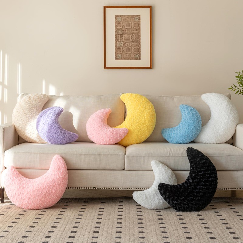 Moon Pillow, Decorative Throw Pillow with Soft Plush for Couch