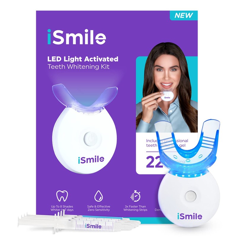iSmile Teeth Whitening Kit - LED Light, 35% Carbamide Peroxide,