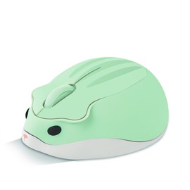 Wireless Mouse,Cute Hamster Shape Mouse,1200DPI with USB Unified Receiver,Silent Portable Cordless Optical Mouse, Suitable for Travel School Office PC Computer Laptop, Gift for Kids and Girls (Green)