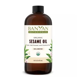 Banyan 반얀 식물성 정제되지 않은 참깨 오일 몸과 두피를 위한 풍부하고 따뜻해지는 아유르베딕 마사지 깊은 [34 Fl Oz (Pack of 1)] Banyan Unrefined Sesame Oil for Body and Scalp - Rich and Warming Ayurvedic Massage - Deep [34 Fl Oz (Pack of 1)]