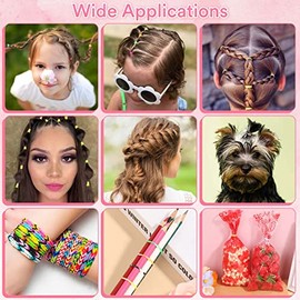 2400Pcs Small Hair Rubber Bands with Hair Styling Tools, 24Colors Mini Elastic Hair Ties with Hair Loop Braiding Tool Accessories Kit for Baby Girls T