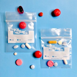 ThePillBag The Pill Bag XL | 100 Count (2 Packs of 50) | Reusable | Small Plastic Bag | Heavy Duty | Travel | Organize | Clean, White
