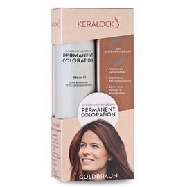 Keralock Permanent Hair Color - 150ml, No Premix Needed, Reusable for Up to 4 Months - All-in-One Dye with Conditioner & Brush (Golden Brown, 150ml)