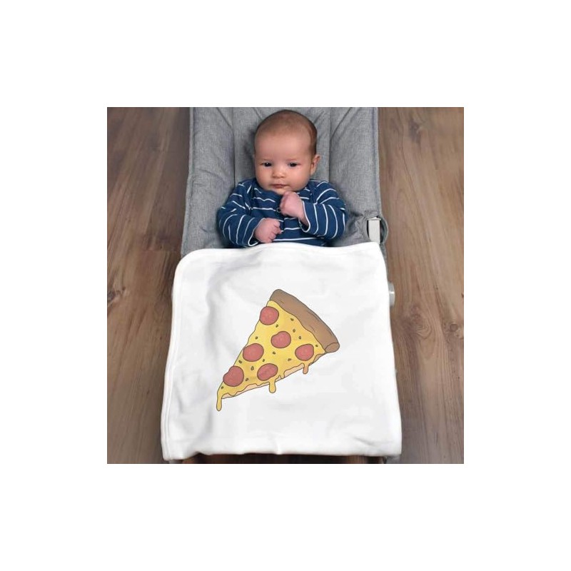 Azeeda 'Pepperoni Pizza Slice' Cotton Baby Blanket/Shawl (BY00040067)