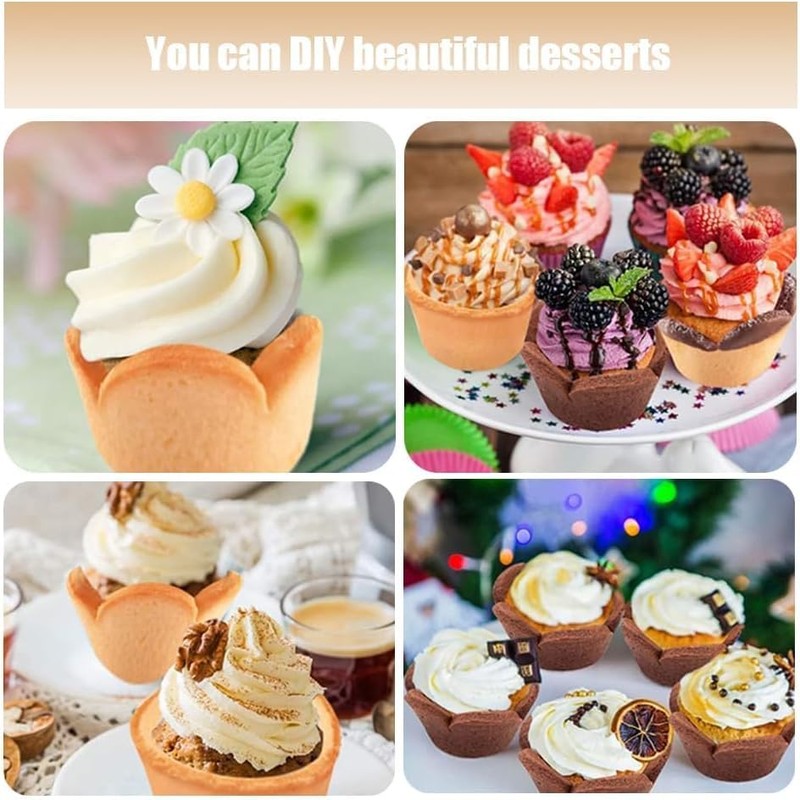 Crovakeu 1 Set Reusable Tart Tamper Kit with Flower Plunger