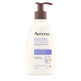 Aveeno Stress Relief Moisturising Non-Greasy Lavender Scented Body Lotion 24-Hour Hydration Normal Dry Sensitive Skin 354mL