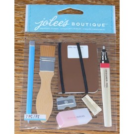 Jolee's Boutique RARE Jolees Drafting Supplies Eraser Brush Pencil Book Art Scrapbook Stickers 3D