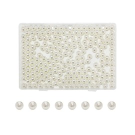 200 Pcs Pearl Beads with Hole, Pearl Beads for Craft, 10 mm Round Craft Bead, Round Loose Pearl Beads, Bulk Loose Pearl Beads with Holes, Loose Arts and Crafts Pearls, Lvory White Pearls for Craft