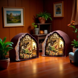 2Pcs Mouse Hole Wall Decal, 3D Mouse Hole Realistics Wall Sticker, Reading Book in a Hole Decal Fun Art, Water Proof Stickers for Bedroom Decor Treatments and Supplies