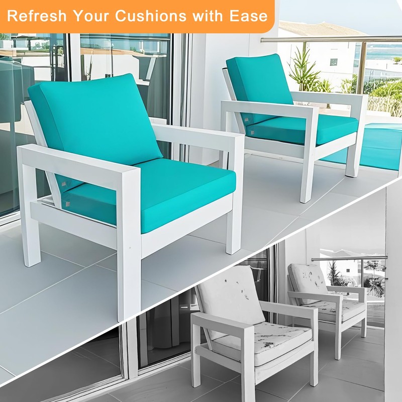 NettyPro Patio Chair Seat Cushion Covers Set 4, Waterproof Outdoor