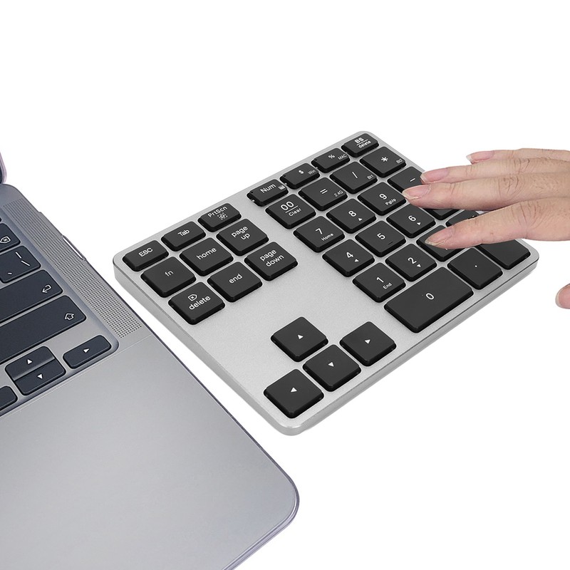 Wireless Number Pad 35 Keys Aluminum Alloy Ultrathin Rechargeable Ergonomic