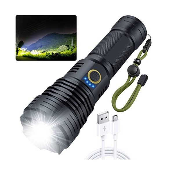 Flashlights High Lumens 100000, Super Bright Rechargeable Flashlight High Power,