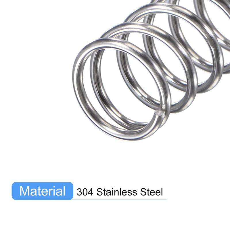 sourcing map Compression Spring, 5Pcs 304 Stainless Steel, 8mm OD,