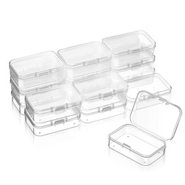 Toulifly Small Plastic Storage Boxes Storage Boxes 10 Small Items Storage Box Transparent Plastic Box Bead Jewelry Storage Box