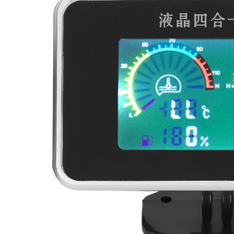 DC 9V-36V 4-In-1 Car LCD Digital Display Voltmeter Fuel Gauge