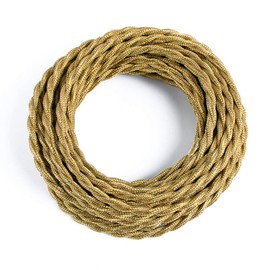 25ft Fabric Cloth Covered Lamp Twisted Wire,PRUNLLA Vintage 18/2 Industrial Electrical Cord,18-Gauge Antique Style for Retro Lamp,DIY Projects(Green Beige)