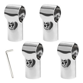 PDETVEO 4 Pack 1.26 Inch End Rail T Clamp, Stainless Steel Chain Link Fence Parts End Rail Connector, T Pipe Clamp with Bolt and Nut for 1.26" OD Pipe/Fence Installers