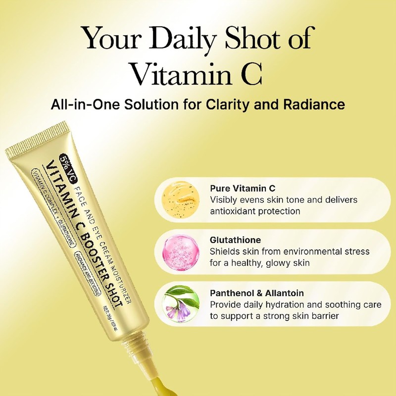 3PC Vitamina C Booster Shot Serum, Vitamin C Wrinkle Glowing