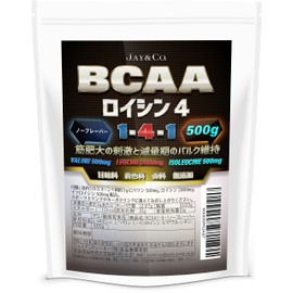JAY&CO. 無添加人工甘味料 ロイシン4倍 BCAA 筋肥大を刺激 (ノーフレーバー, 500g)