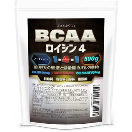 JAY&CO. 無添加人工甘味料 ロイシン4倍 BCAA 筋肥大を刺激 (ノーフレーバー, 500g)