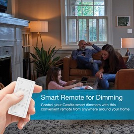 Lutron Pico Remote for Caseta Smart Dimmer Switch, 2-Button Control with Raise and Lower, For Table Top or Wallmount Use, PJ2-2BRL-GIV-L01, Ivory