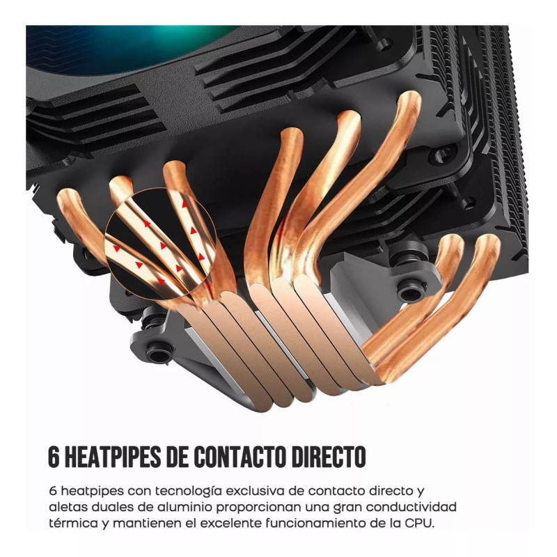 Sdlogal Radiador Pc Ventilador 6 Tubos