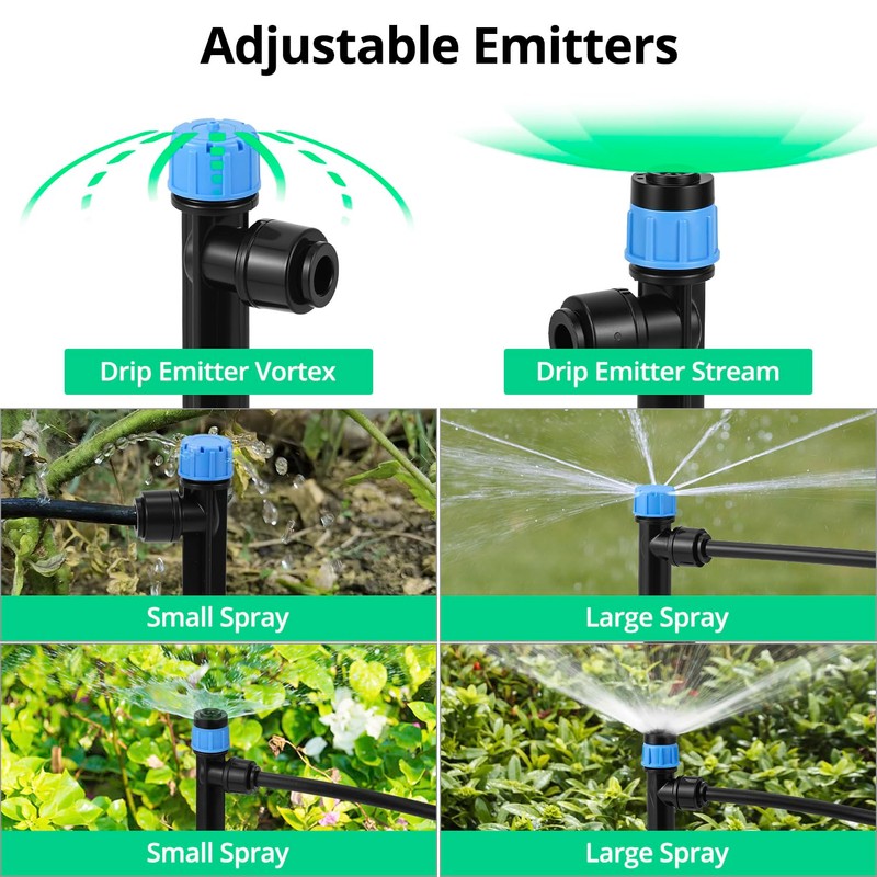 QWORK 230FT Drip Irrigation System, Automatic Sprinkler System Kit, Garden