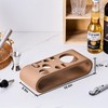 Leather Brown 9-Piece Bar Tool Holder Stand for Bartender Kit