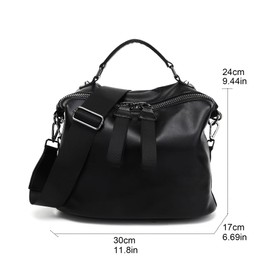 VGOAL Crossbody Bags for Women, Large-Capacity Women Handbag Casual Lightweight Travel Shopping Waterproof Shoulder Bag (Black)