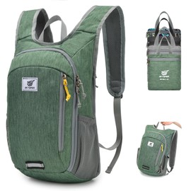 SKYSPER Small Hiking Travel Waterproof Backpack - Lightweight Packable Day Pack for Women and Men - Foldable Light Weight Water Proof Mini Daypack - 10L Collapsible Back Pack for Outdoor