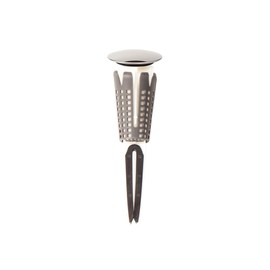PF WaterWorks SinkSTRAIN Universal Never Clog Hair Catcher Pop-Up Stopper (Cap Diameter 1.5 inch); Chrome; PF0255