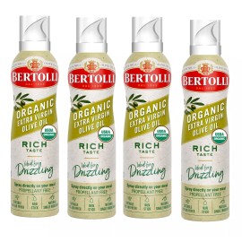 Bertolli Organic Extra Virgin Olive Oil Spray by Bertolli - 4 Pack, Rich Flavor, 4.9 oz
