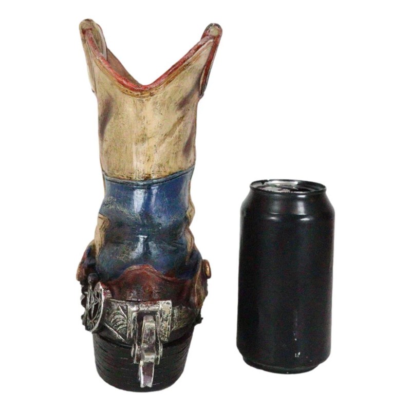 Rustic Western Star Texas Patriot Flag Cowboy Boot With Spur