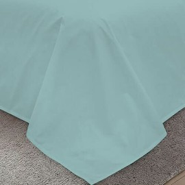 100% Egyptian Cotton Flat Sheet Super Soft Breathable Hypoallergenic Easy Care 200 Thread Count Bed Flat Sheet Hotel Quality Bedding Set (Duck Egg, Single)