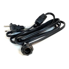 National Artcraft Heavy Duty 6' Black Lamp Cord Set with Candelabra Socket and Screw-On Collar and Switch - (1/Pack) (Pkg/1)