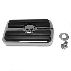HTTMT- CHROME SKULL REAR BRAKE PEDAL COVER Compatible with H-D Softail Dyna Electra Glide [P/N: MT216-052-CD(OLD)]