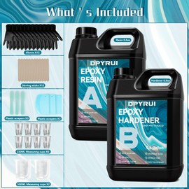 1.2 Gallons Epoxy Resin Kit -Crystal Clear Resin and Hardener Resin Epoxy kit,No Yellowing, No Bubbles Casting Resin Perfect for Jewelry Making Molds Crafts DIY 1:1 Ratio（0.6Gallons x2