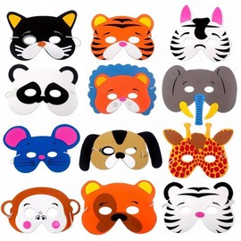 Rhode Island Novelty Rhode Island Novelty 1 Dozen 7 Inch - 13 Inch Dress Up Foam Animal Masks